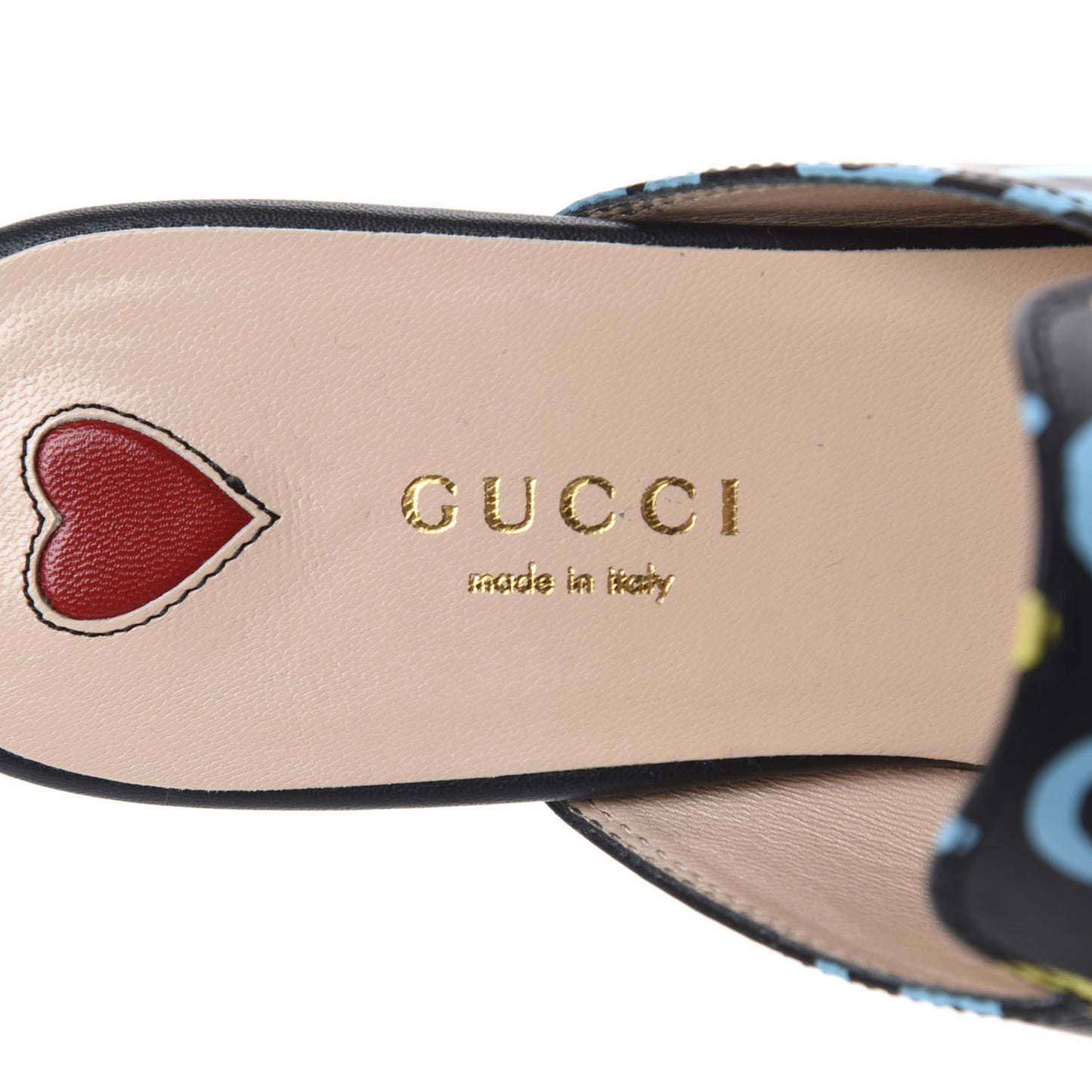 Calfskin GucciGhost Print Womens Princetown Slippers 36.5 Black New Acquamarine