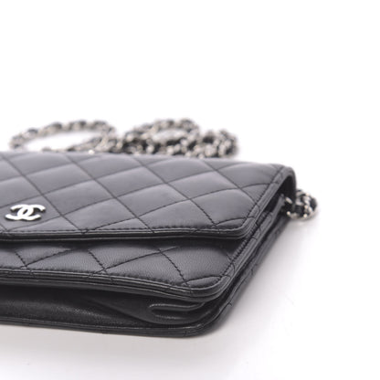 Chanel Lambskin Quilted Wallet On Chain WOC Black 12 of 12