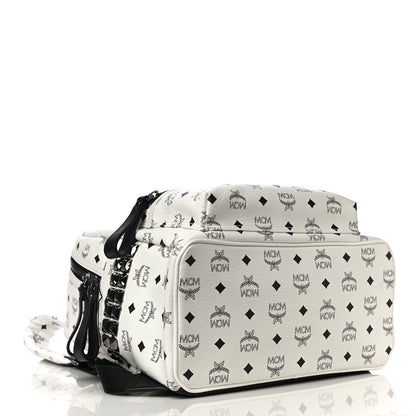 MCM Visetos Medium Side Studs Stark Backpack White 4 of 10
