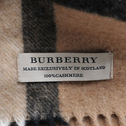 Burberry Cashmere Giant Check Fringe Scarf Camel 4 of 5