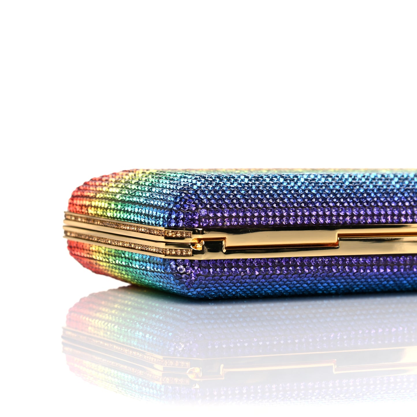 Swarovski Crystal Minaudiere Clutch Gold Multicolor
