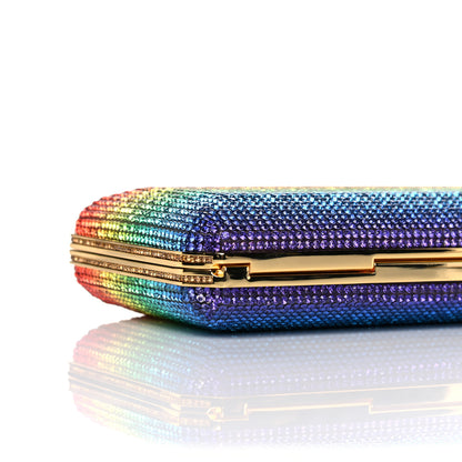 Judith Leiber Swarovski Crystal Minaudiere Clutch Gold Multicolor 7 of 9