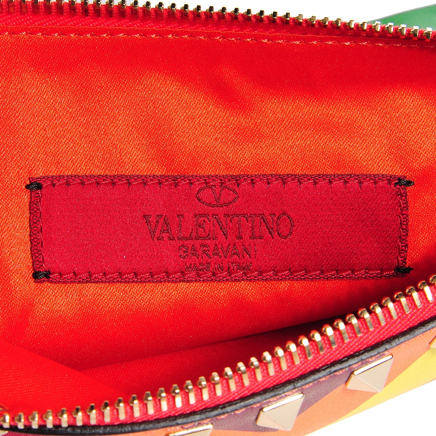 Valentino Garavani Vitello 1973 Medium Rockstud Zip Pouch Multicolor 6 of 7