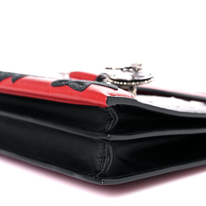 Alexander McQueen Calfskin Anglaise Embroidered Pin Bag Lust Red Black 9 of 15