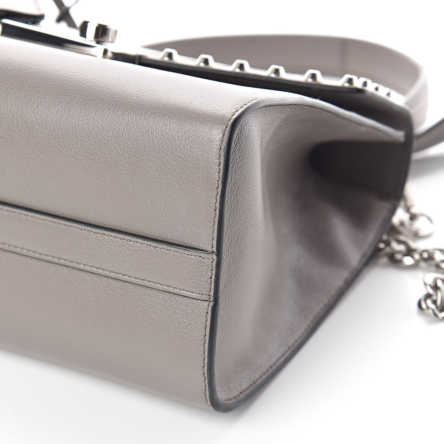 Glace Calfskin Studded Sound Shoulder Bag Argilla