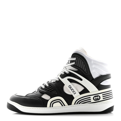 Gucci Evolution Fabric Mens Basket High Top Sneakers 11 Black White 1 of 9
