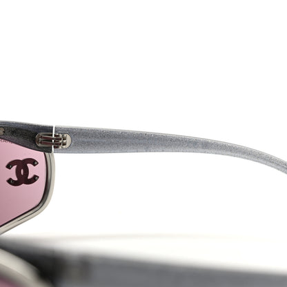 Chanel Shield Crystal CC Sunglasses 4608 Burgundy 6 of 8