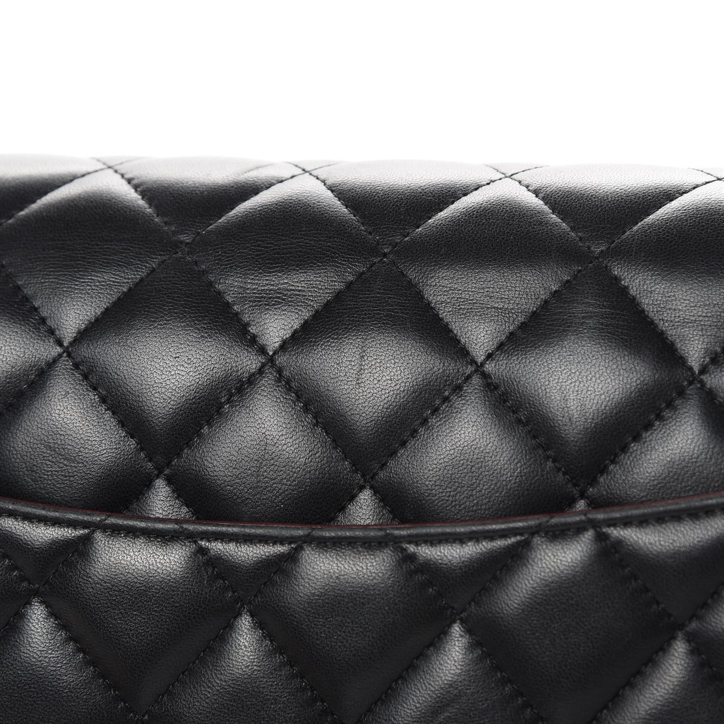 Lambskin Quilted Maxi Double Flap Black