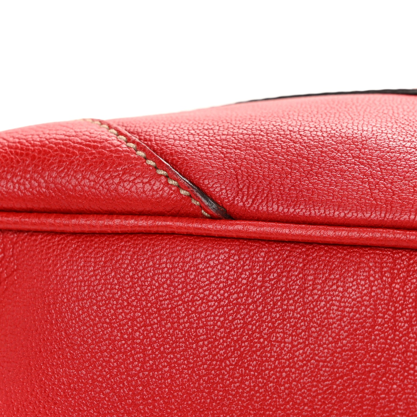 Goatskin Small Capri Bowler Red