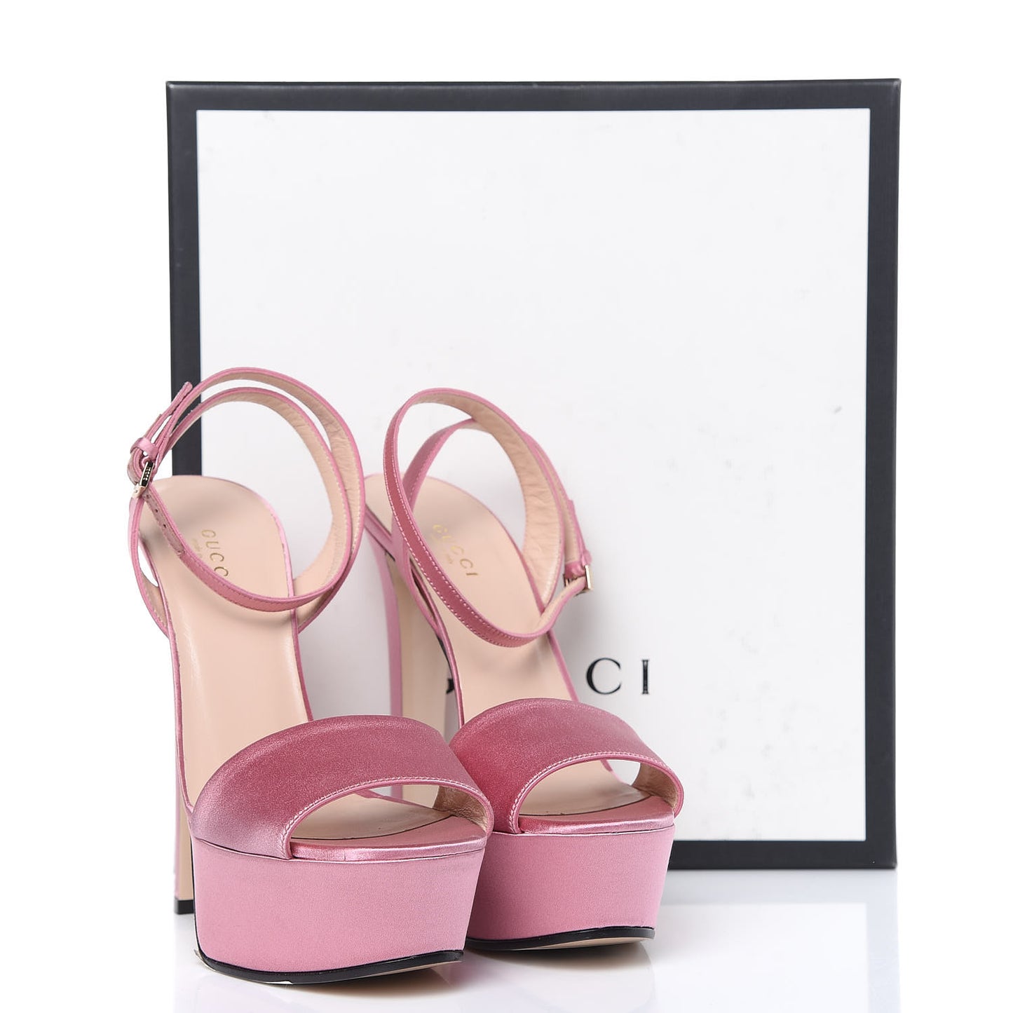 Satin Princess Platform Sandals 38 Rose