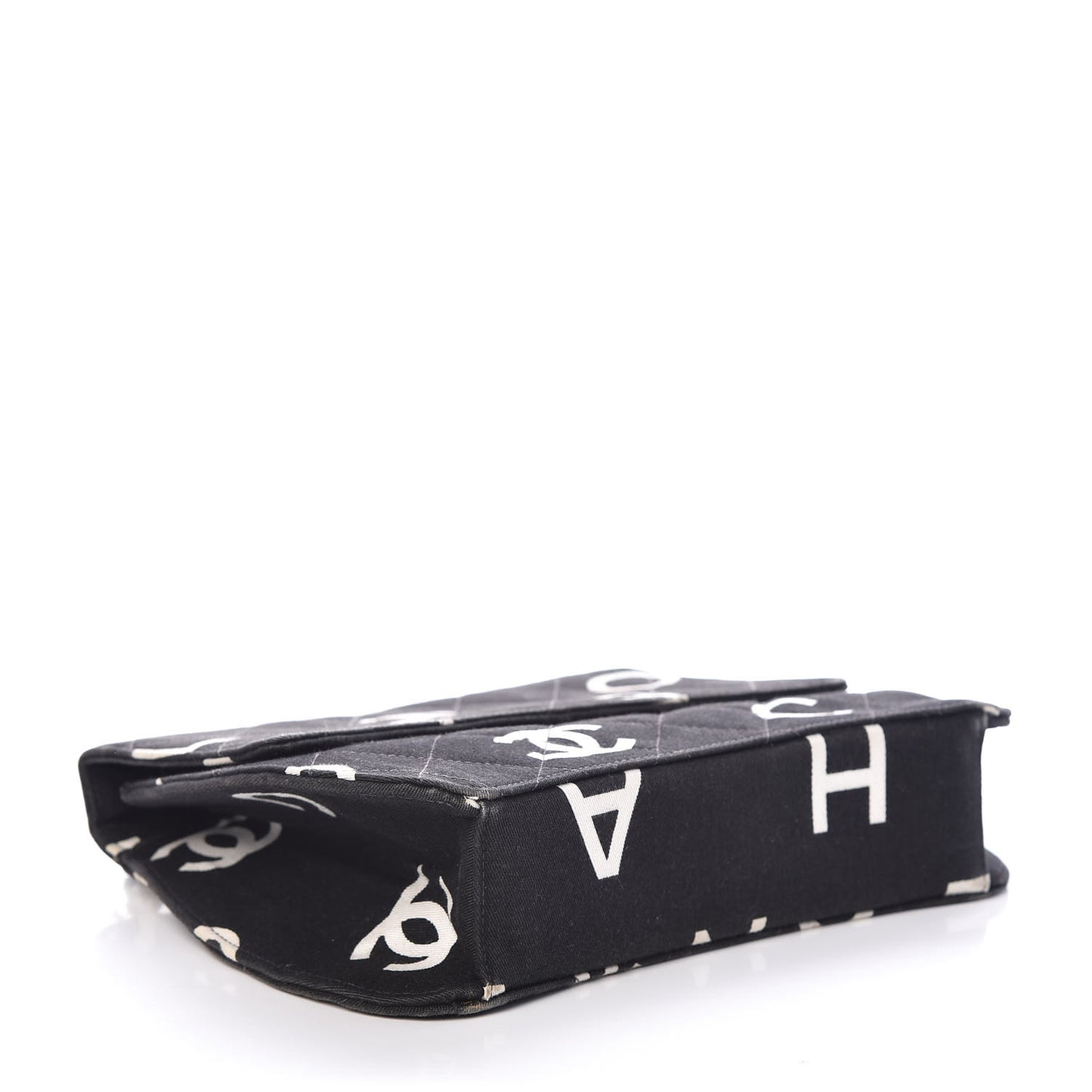 Canvas Quilted Coco ID Chain Bag Black