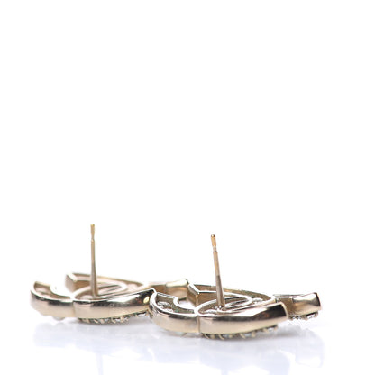 Chanel Crystal Pearl CC Earrings Light Gold 3 of 5