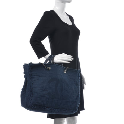 Chanel Canvas Extra Large Double Face Shopping Tote Navy 2 of 8