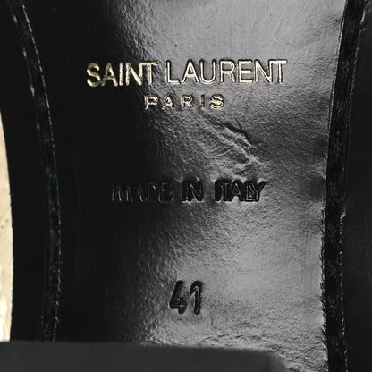 Saint Laurent Lacquered Snakeskin Ayers Finn 60 Crop Zip Boots 41 Cream 8 of 15