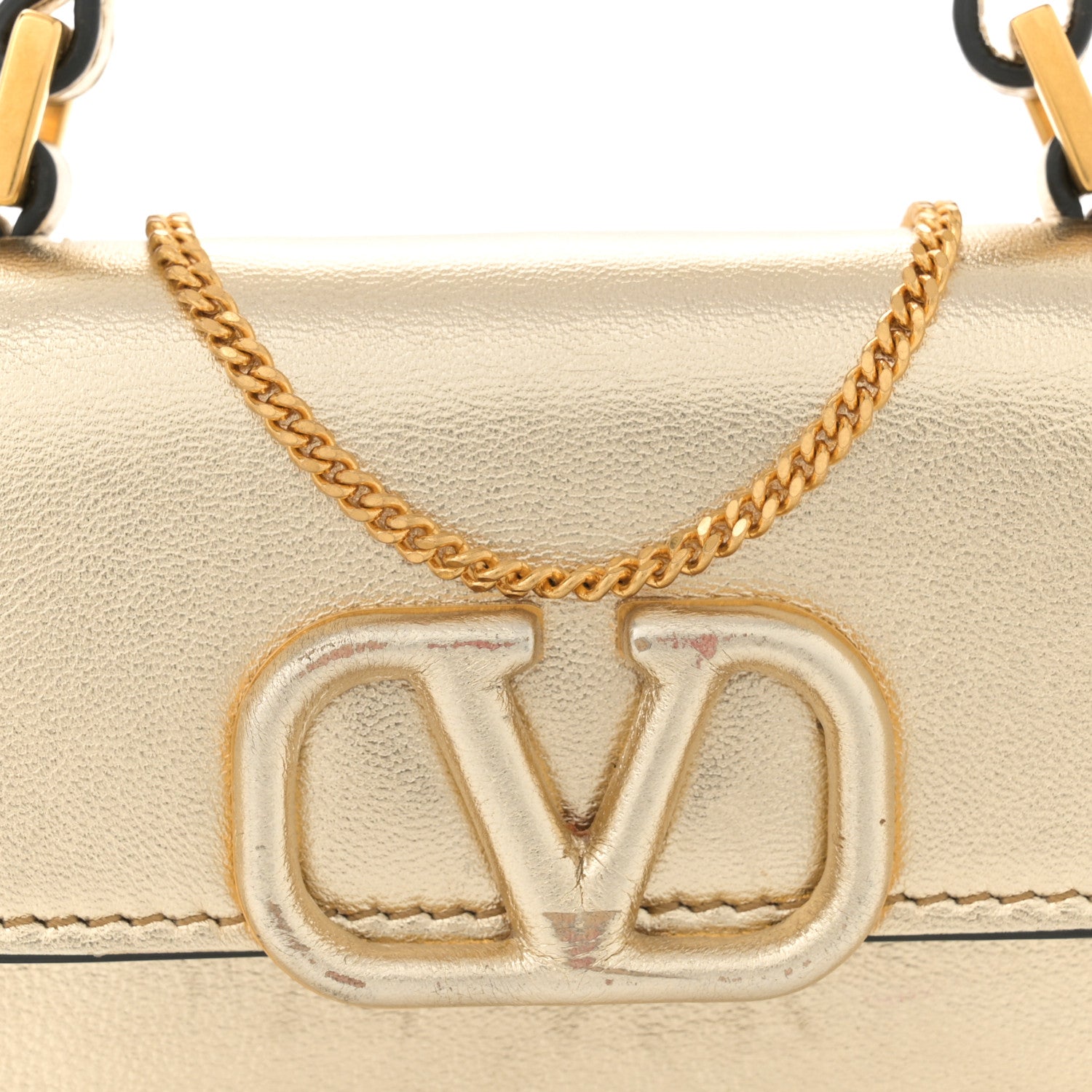 Valentino Garavani Metallic Calfskin Micro VSling Shoulder Bag Sahara 8 of 12