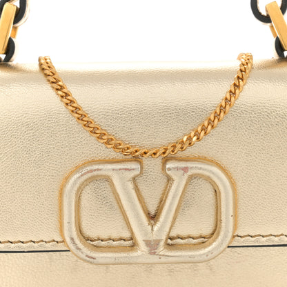Valentino Garavani Metallic Calfskin Micro VSling Shoulder Bag Sahara 8 of 12