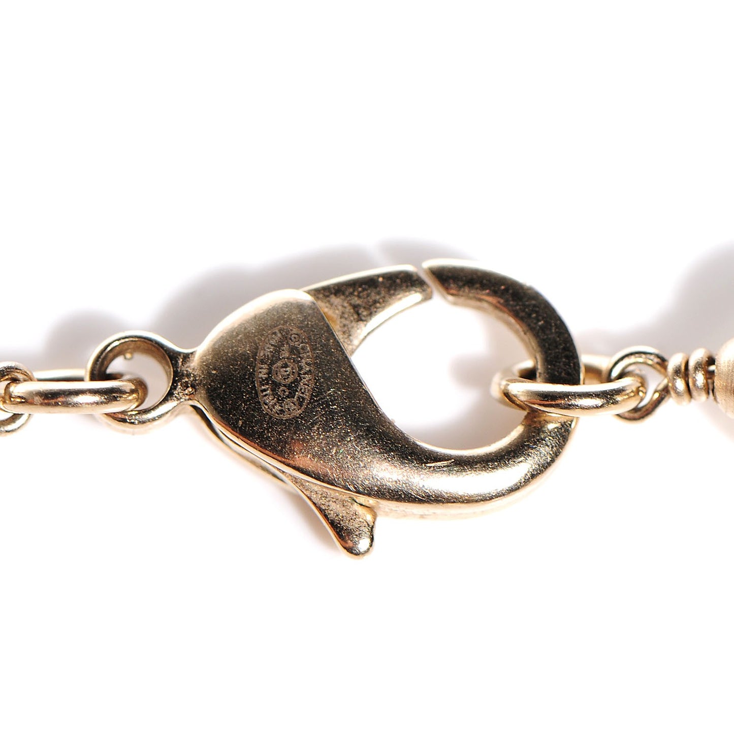 Pearl Coco Charm Pendant Necklace Black Gold