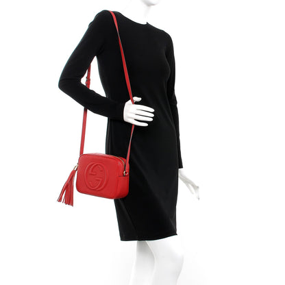 Gucci Pebbled Calfskin Small Soho Disco Bag Tabasco Red 2 of 7