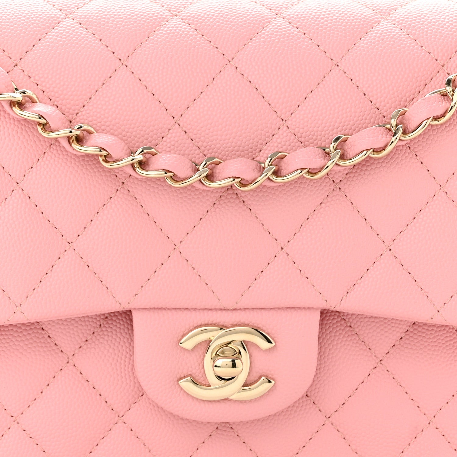 Chanel Caviar Quilted Medium Double Flap Pink 8 of 10