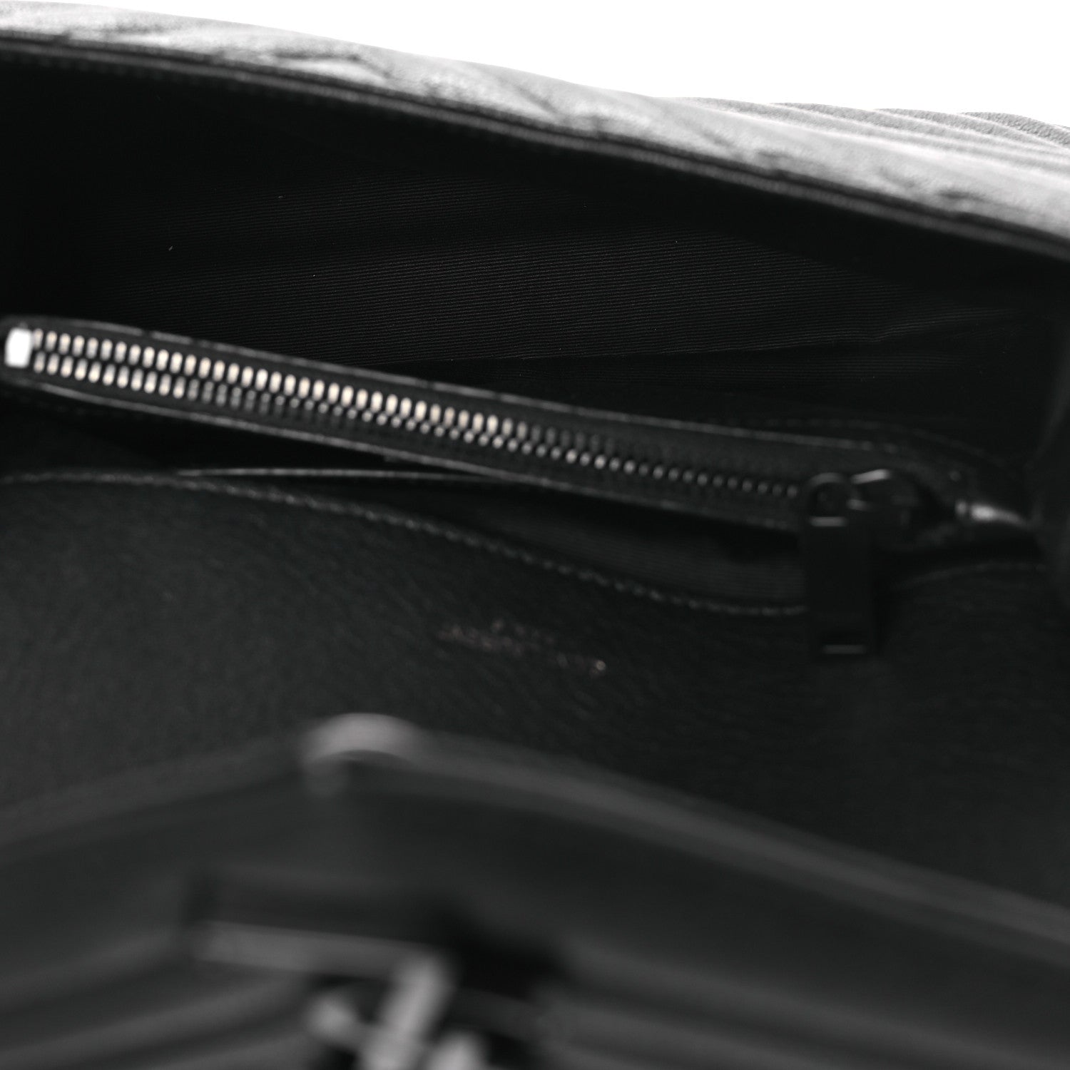 Saint Laurent Sheepskin Matelasse Chevron Monogram Monochrome Medium College Bag Black 5 of 11