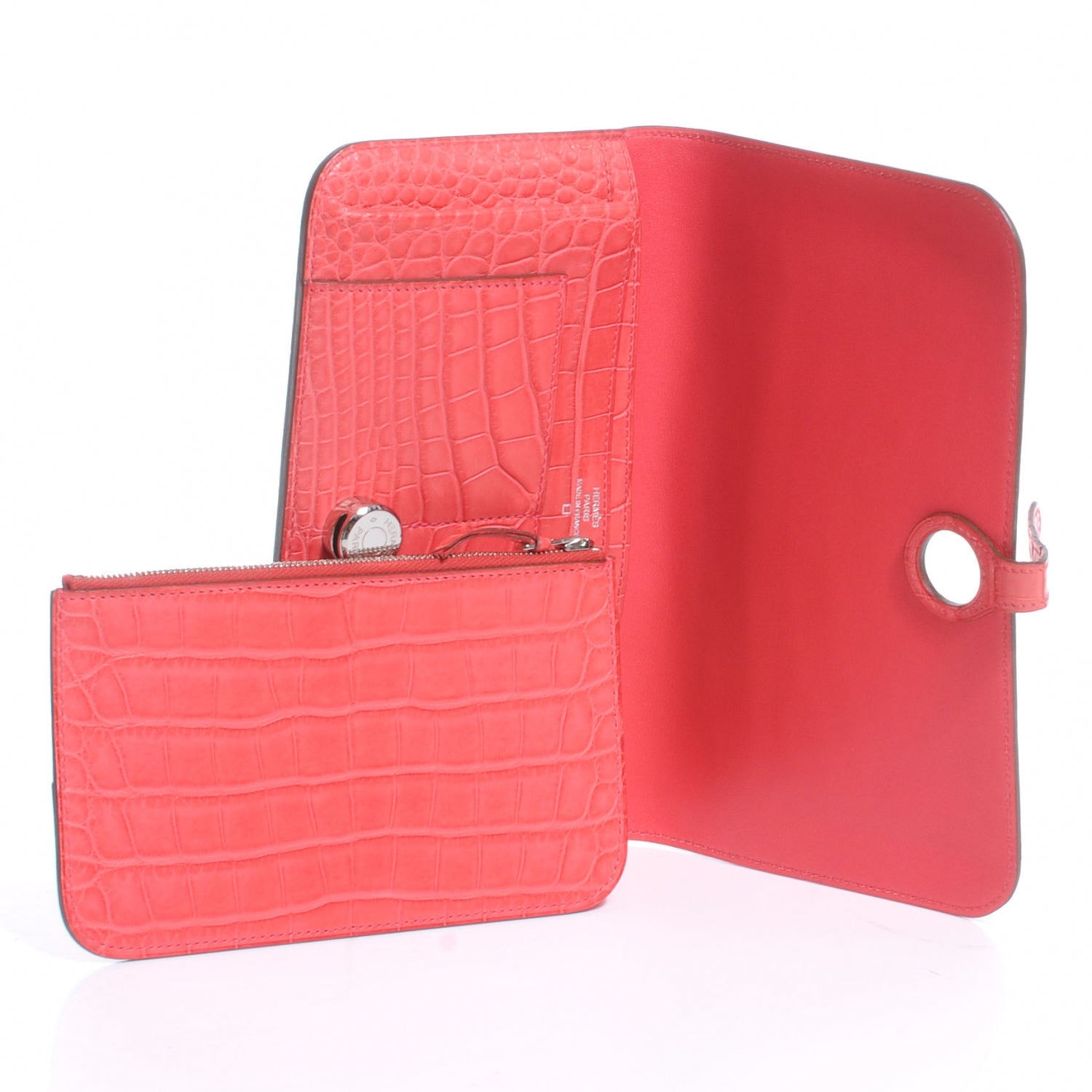 Hermes Matte Alligator Dogon Combined Wallet Bougainvillea 5 of 8