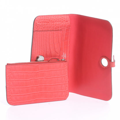 Hermes Matte Alligator Dogon Combined Wallet Bougainvillea 5 of 8