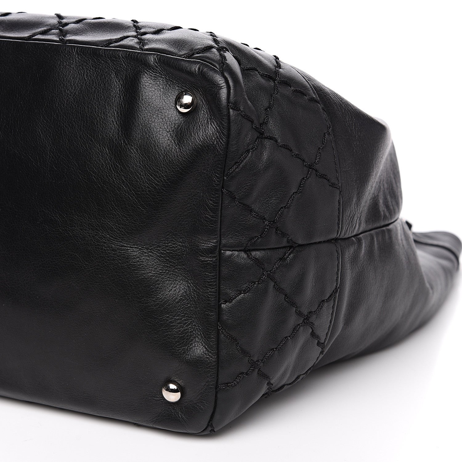 Chanel Calfskin Drawstring CC Bucket Bag Black 8 of 11