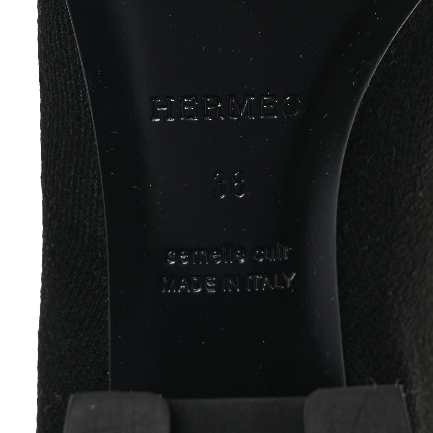 Hermes Knit Calfskin Fontaine 60 Boots 38 Black 8 of 8