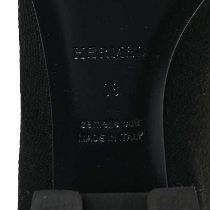 Hermes Knit Calfskin Fontaine 60 Boots 38 Black 8 of 8
