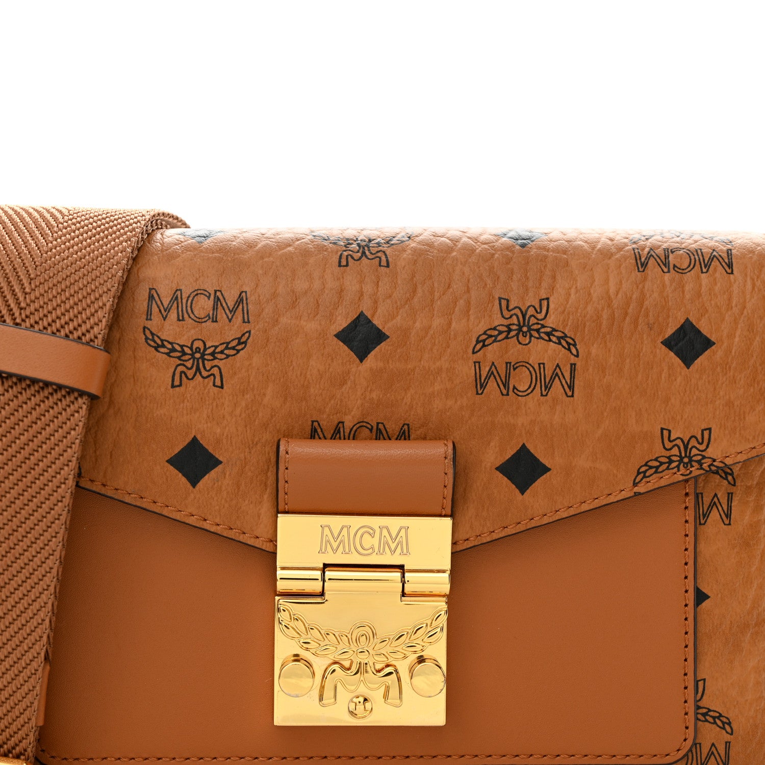 MCM Visetos Small Millie Crossbody Belt Bag Cognac 7 of 10