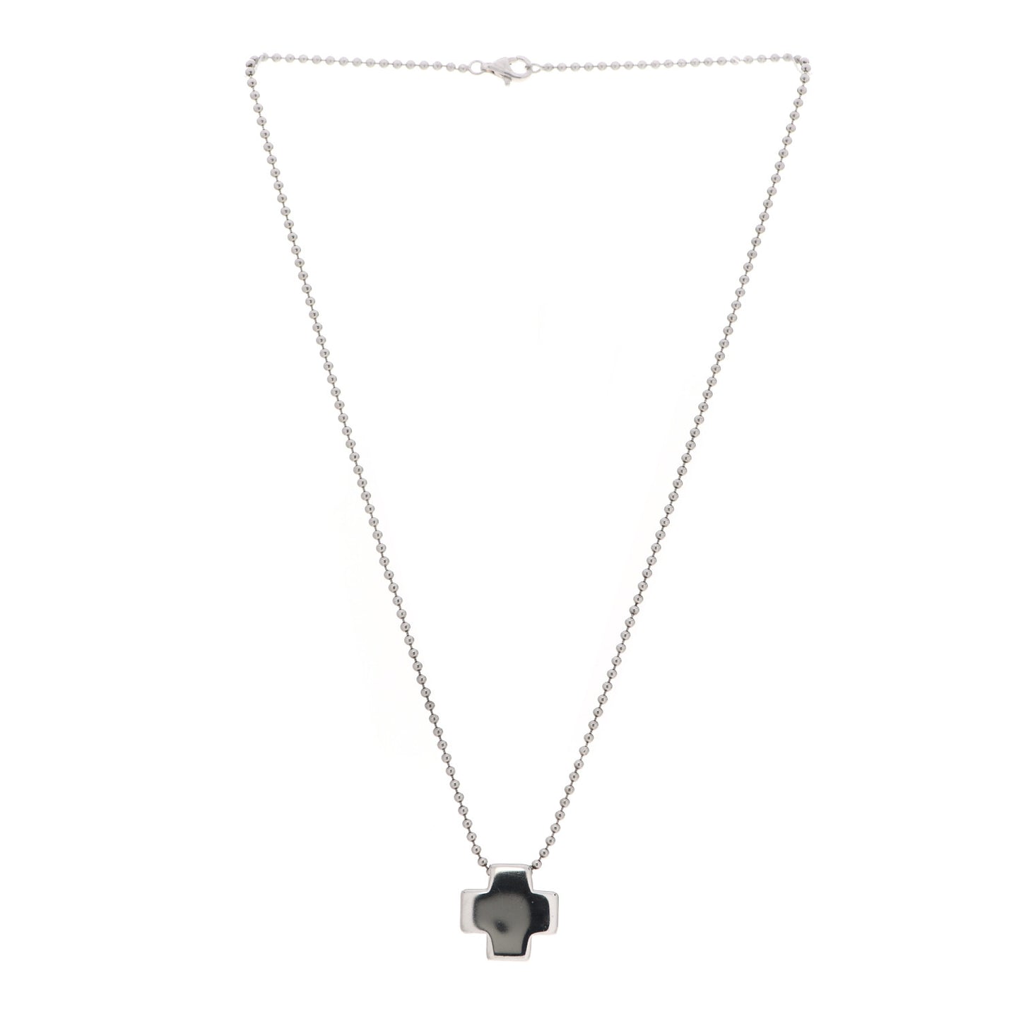 Sterling Silver Square Cross Pendant Necklace