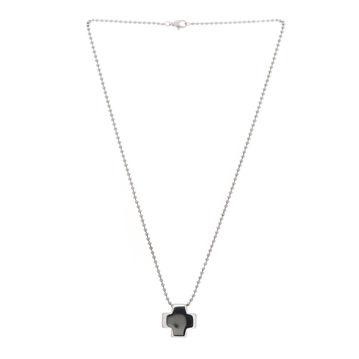 Tiffany Sterling Silver Square Cross Pendant Necklace 3 of 4