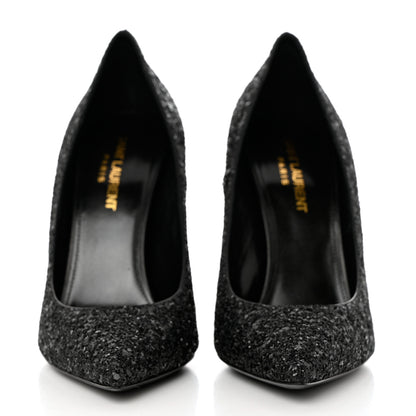 Saint Laurent Glitter Opyum 100 Pumps 37 Black 2 of 9
