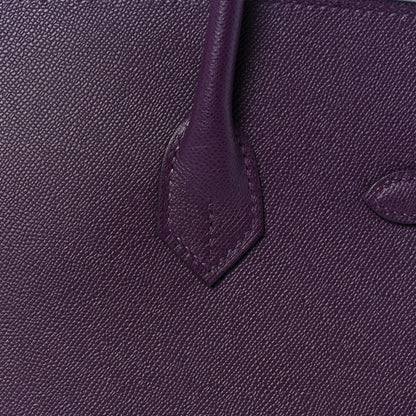 Hermes Madame Calfskin Birkin Sellier 25 Cassis 11 of 34