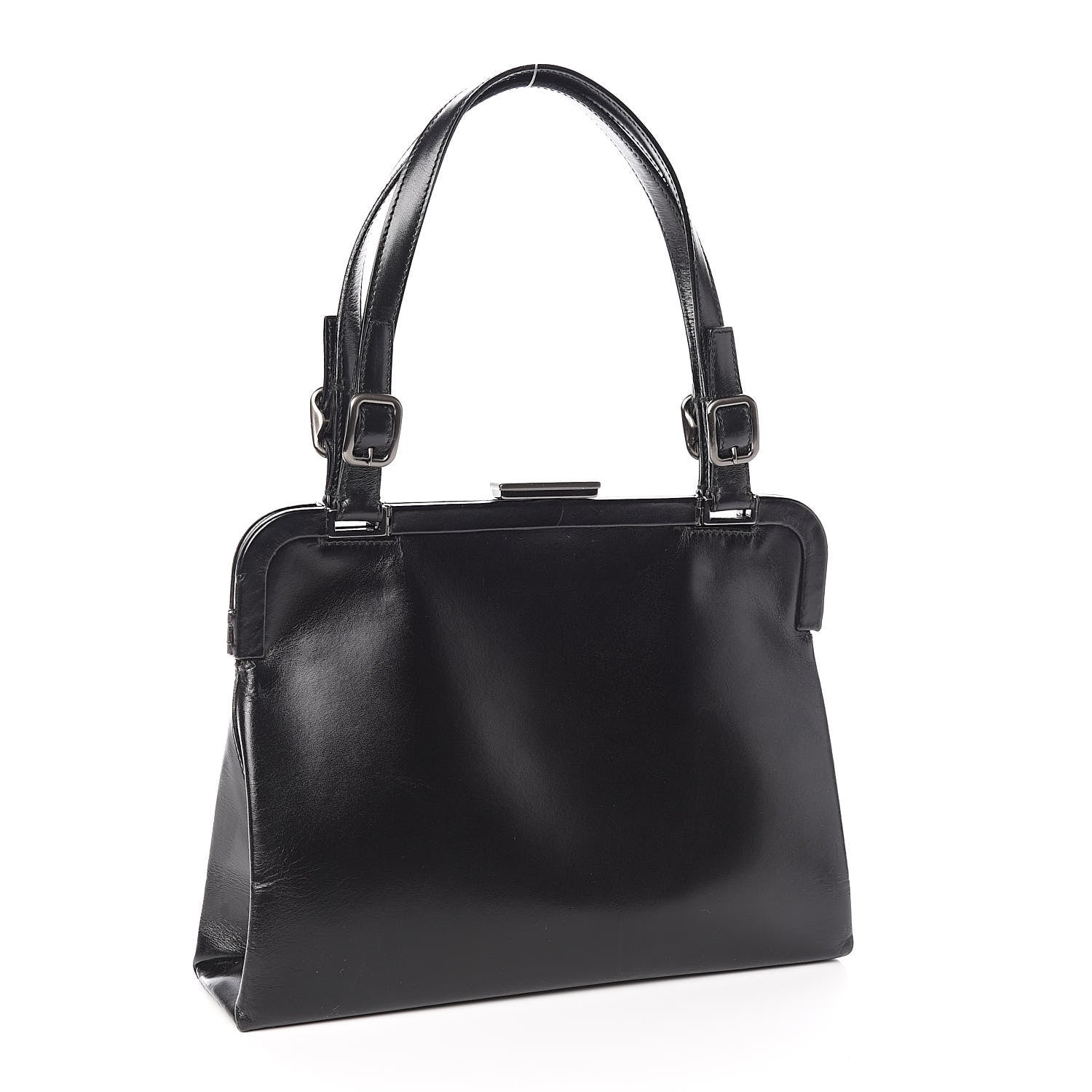 Prada Calfskin Top Lock Bag Nero Black 3 of 14