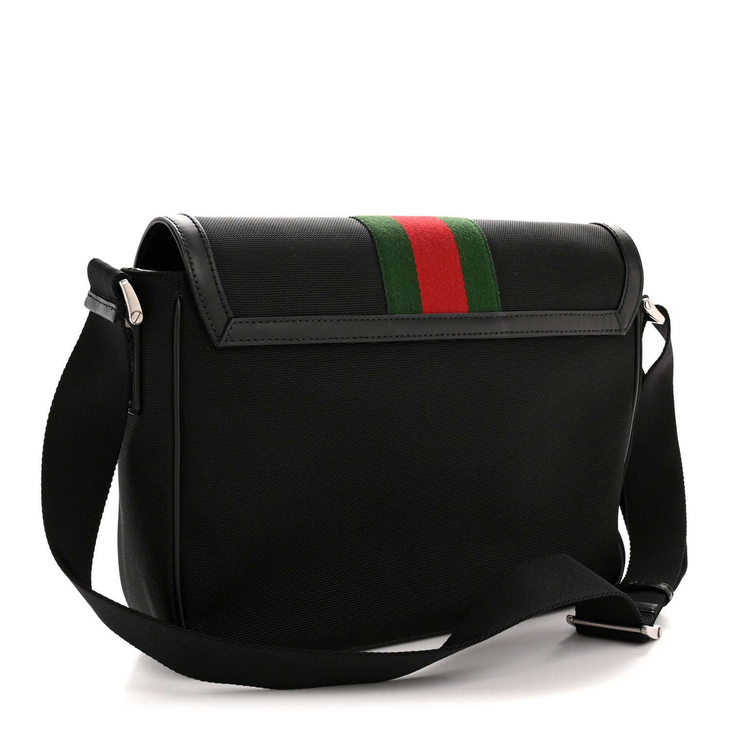 Gucci Techno Canvas Web Flap Messenger Bag Black 3 of 12