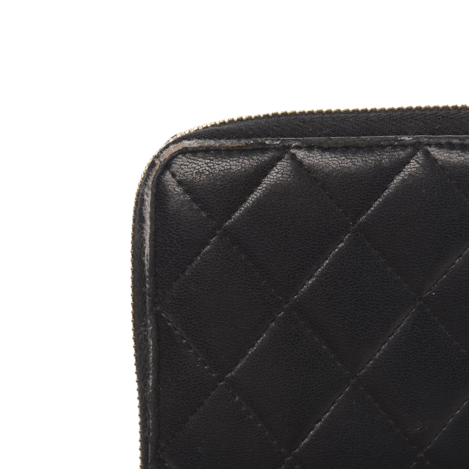 Chanel Lambskin Quilted Large Gusset Zip Around Wallet Black 14 of 15