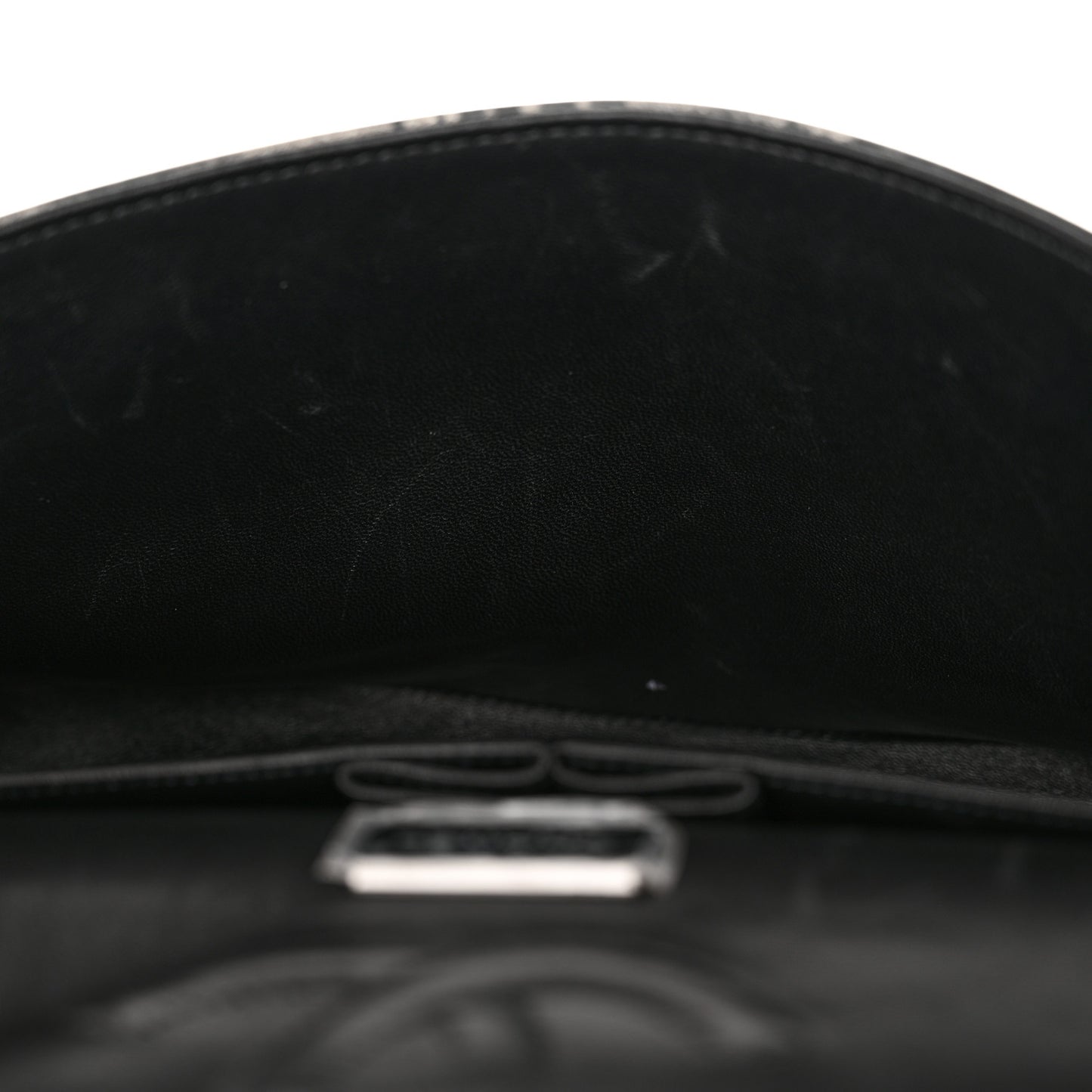 Metallic Lambskin Painted Feministe Newsprint Medium Double Flap So Black