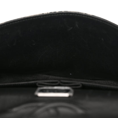 Chanel Metallic Lambskin Painted Feministe Newsprint Medium Double Flap So Black 11 of 14