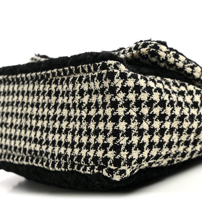 Chanel Shearling Sheepskin Tweed Quilted Single Flap Black 10 of 11
