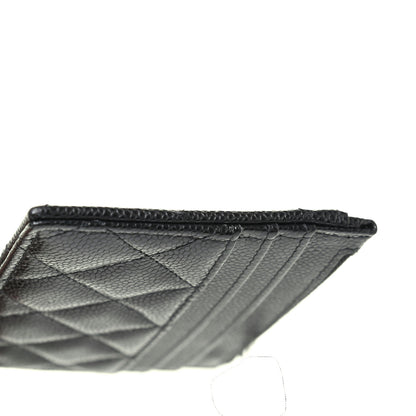Chanel Caviar Quilted CC Zip Card Holder Black 8 of 9