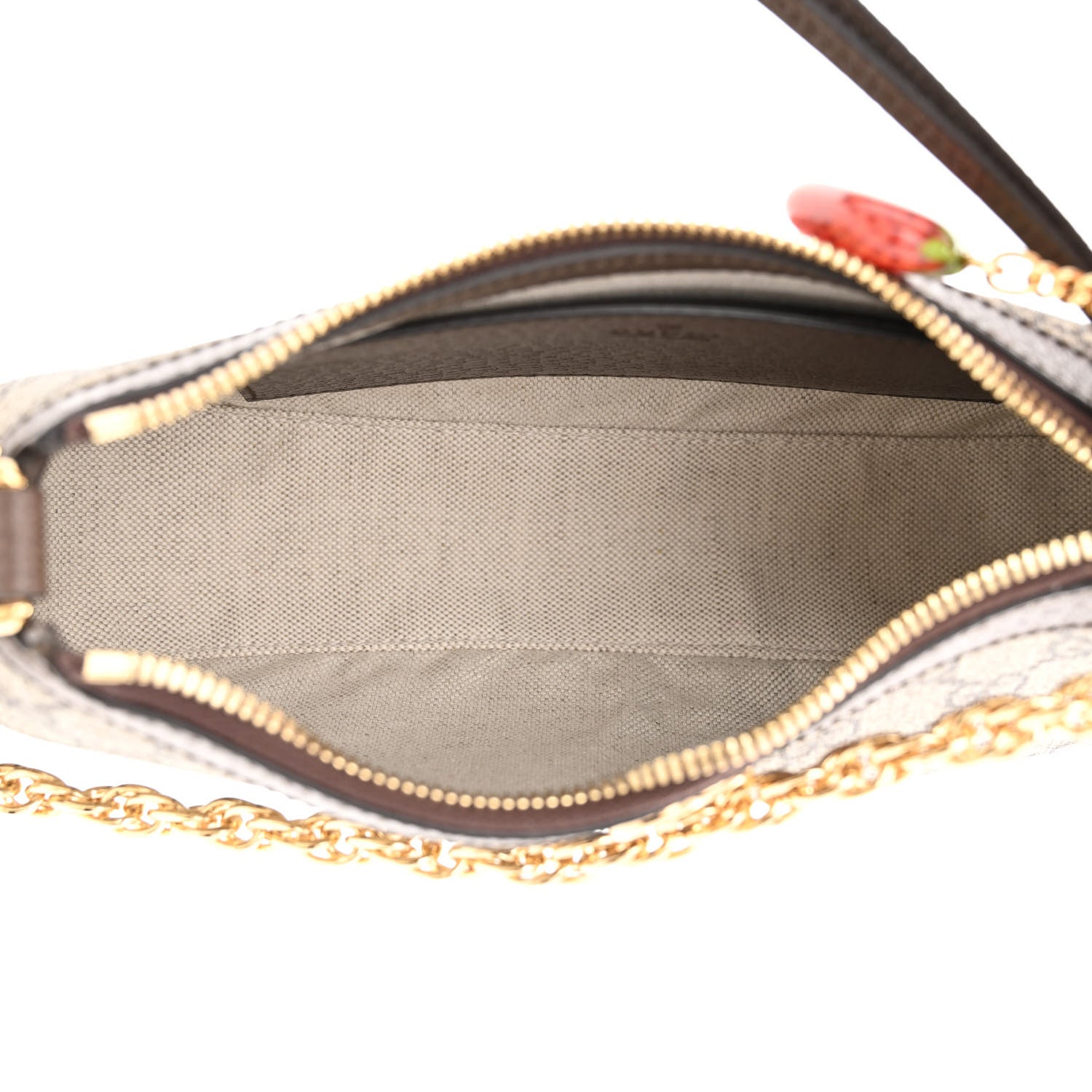 Gucci GG Supreme Monogram Textured Dollar Calfskin Web Small Ophidia GG Handbag Beige Ebony New Acero 5 of 9