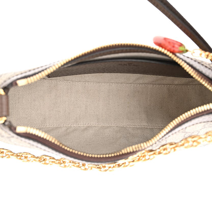 Gucci GG Supreme Monogram Textured Dollar Calfskin Web Small Ophidia GG Handbag Beige Ebony New Acero 5 of 9