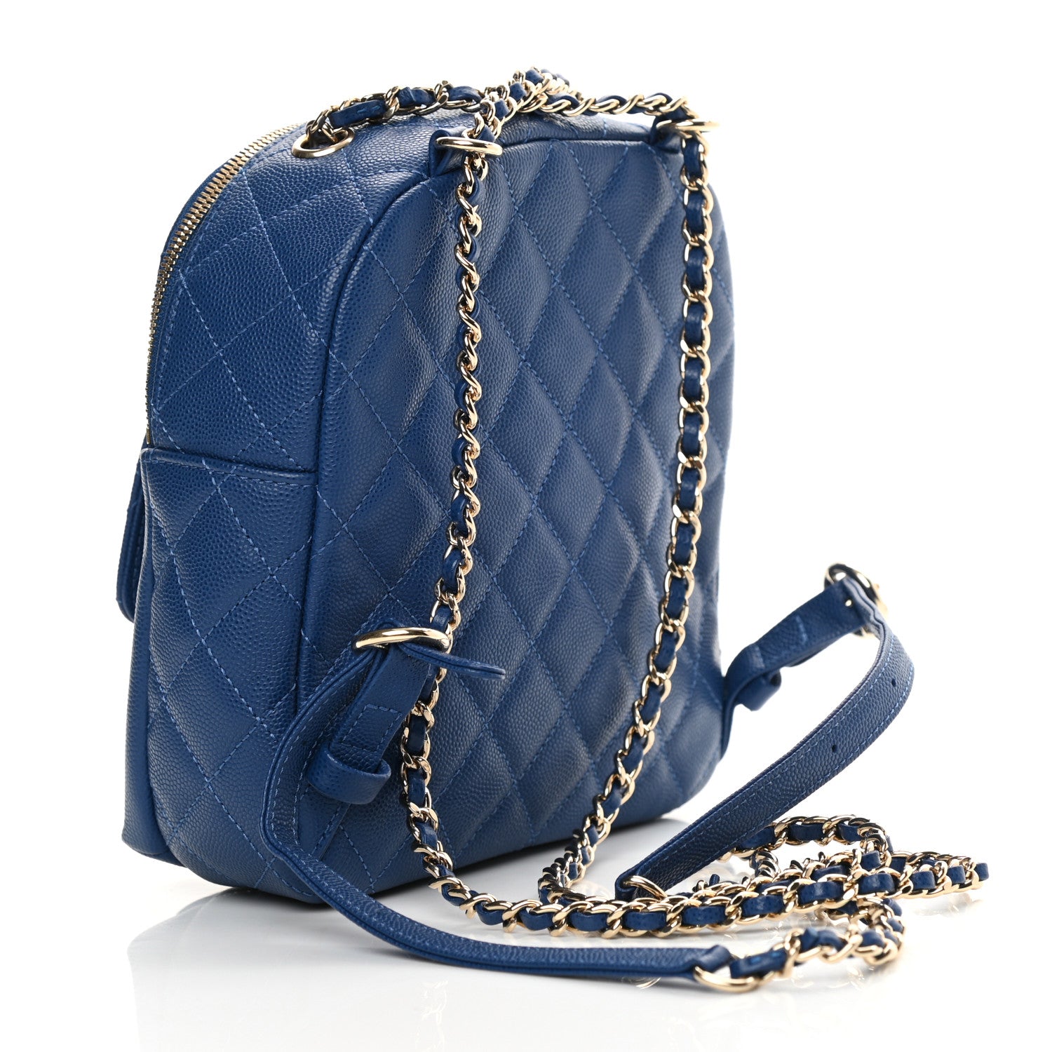 Chanel Caviar Quilted Small CC Day Backpack Blue 3 of 9