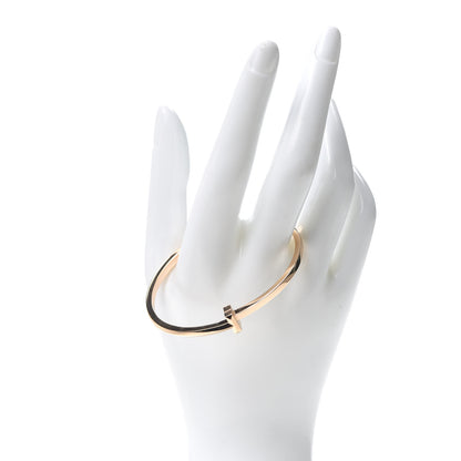 Tiffany 18K Rose Gold Narrow T T1 Hinged Bangle Bracelet 2 of 6