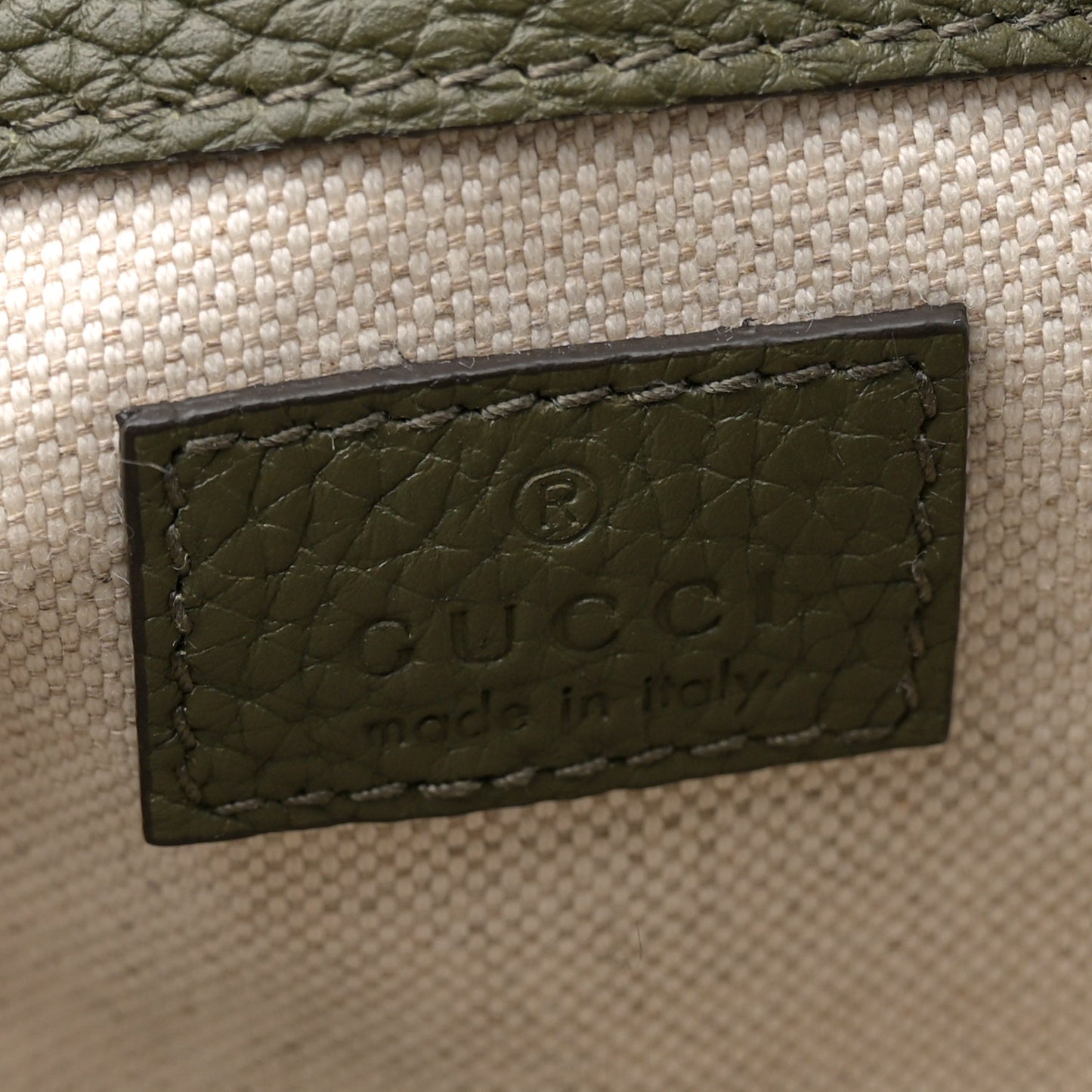 Piuma Calfskin Jumbo GG Embossed Double Buckle Backpack Dark Vintage Olive