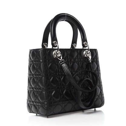 Christian Dior Lambskin Cannage Medium Lady Dior Black 3 of 10