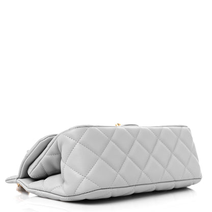 Chanel Calfskin Quilted Small Lady Handle Clutch With Chain Grey 3 of 9