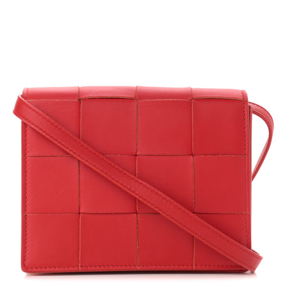 Bottega Veneta Lambskin Maxi Intrecciato Mini Cassette Crossbody Bag Bright Red 1 of 9