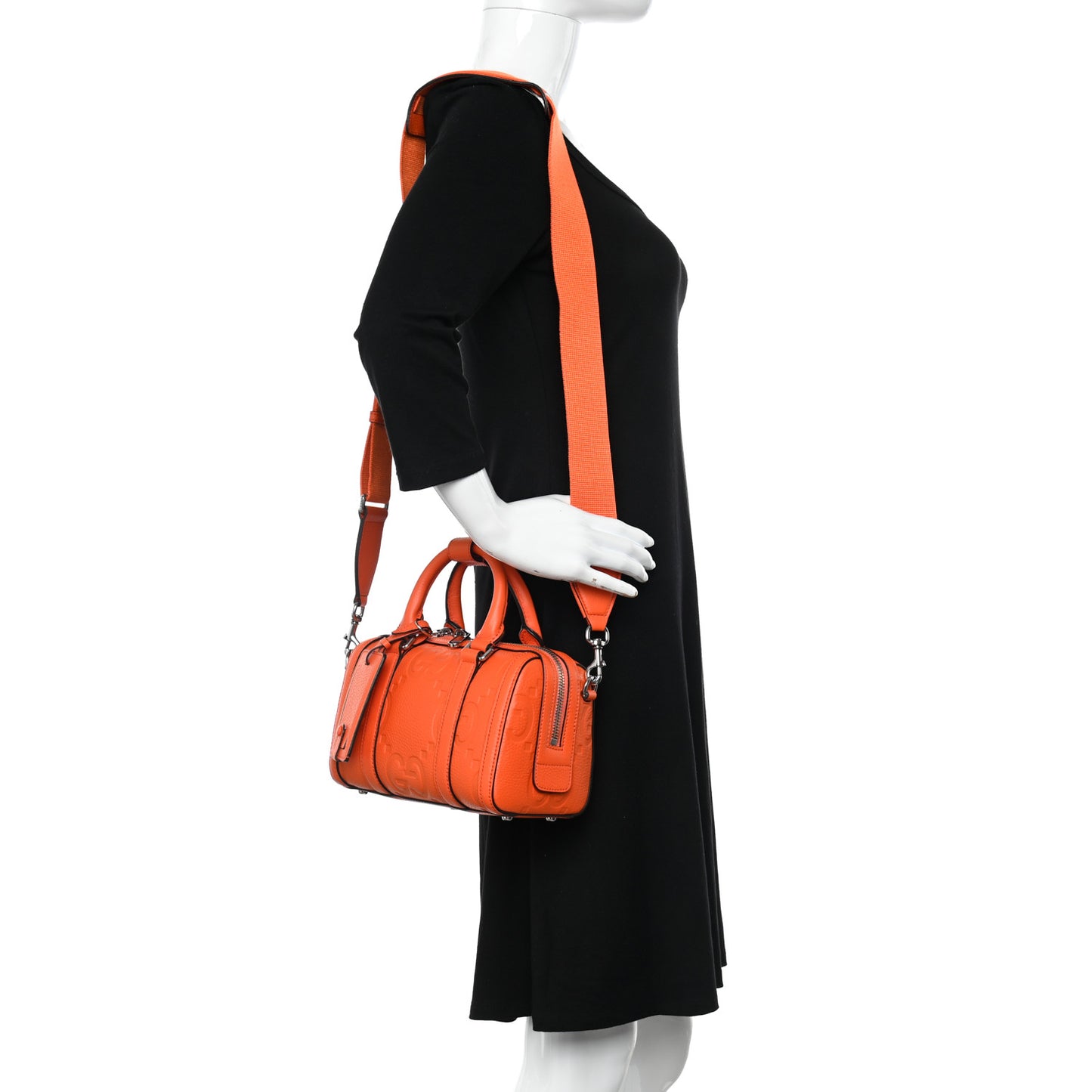 Piuma Calfskin Jumbo GG Embossed Mini Duffle Bag Good Orange